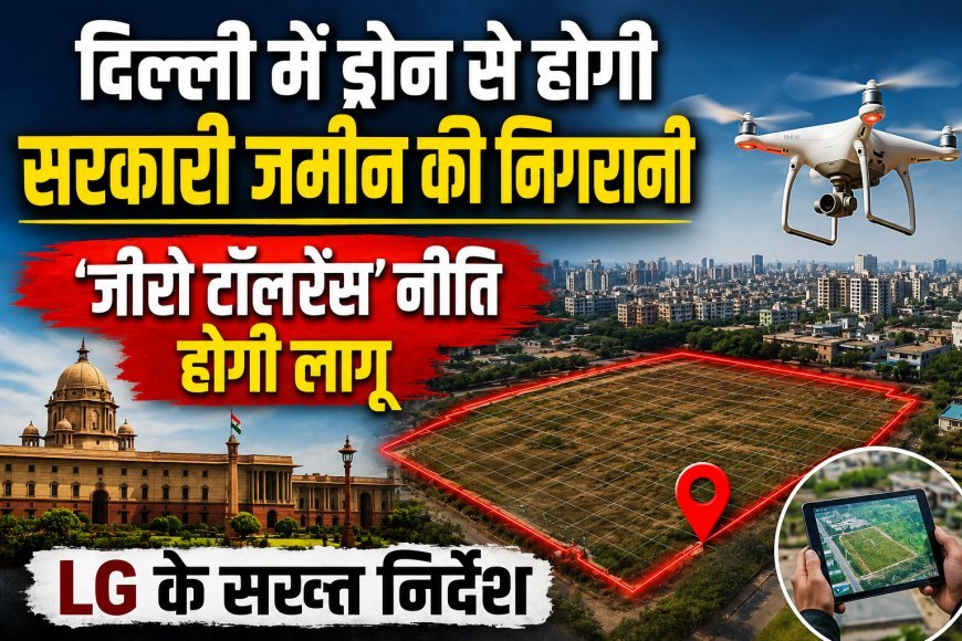 दिल्ली में सरकारी जमीन की निगरानी अब ड्रोन से, अतिक्रमण पर जीरो टॉलरेंस नीति लागू