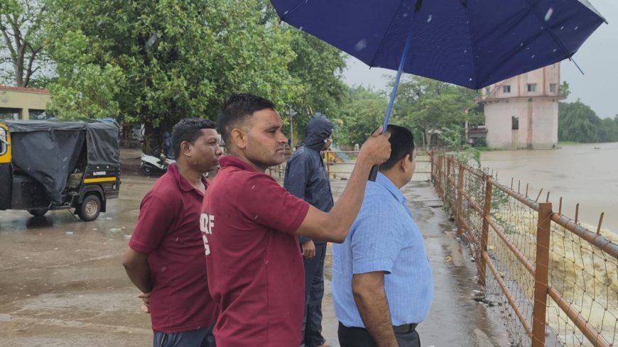 शिवनाथ नदी खतरे के निशान के करीब, दुर्ग प्रशासन अलर्ट; SDRF टीम 24 घंटे तैनात