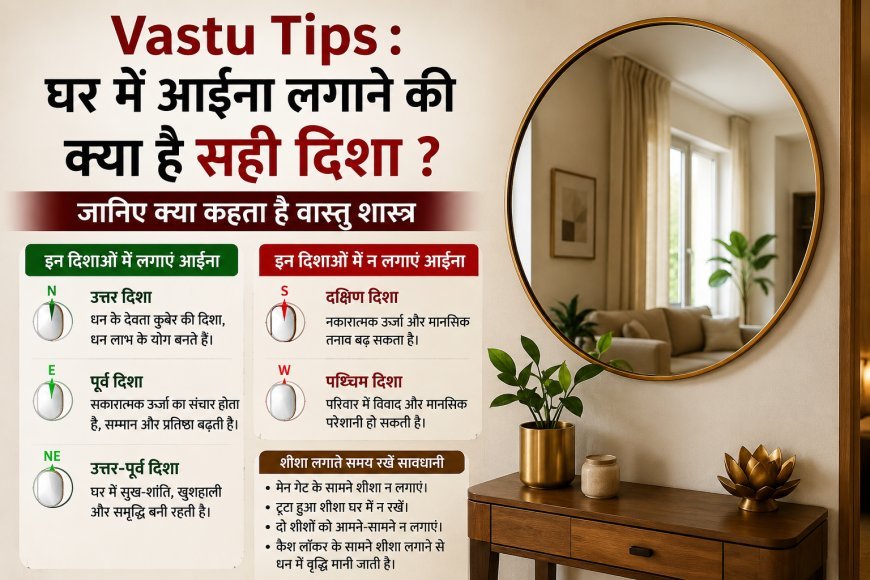 Vastu Tips: घर में आईना लगाने की सही दिशा क्या है? जानिए वास्तु शास्त्र के नियम