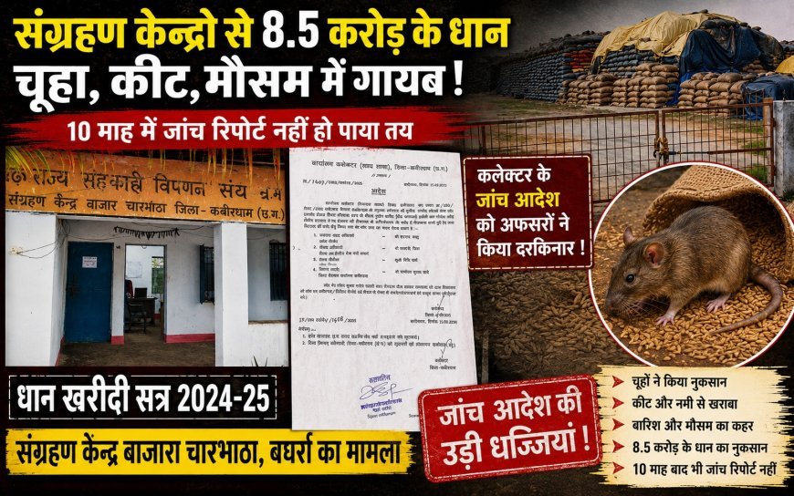 10 माह बाद भी नहीं मिला जवाब, 8.5 करोड़ का धान कहाँ गया? जांच पर उठे गंभीर सवाल