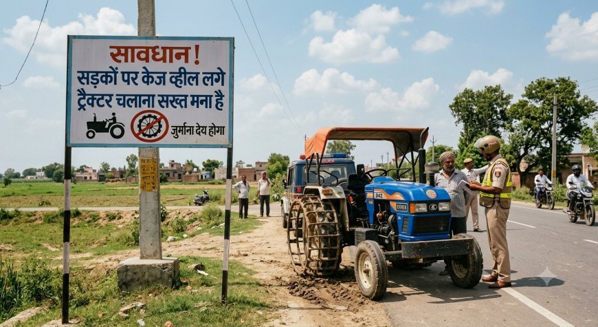 केज व्हील लगे ट्रैक्टरों पर सड़कों पर रोक, उल्लंघन पर होगी चालानी कार्रवाई