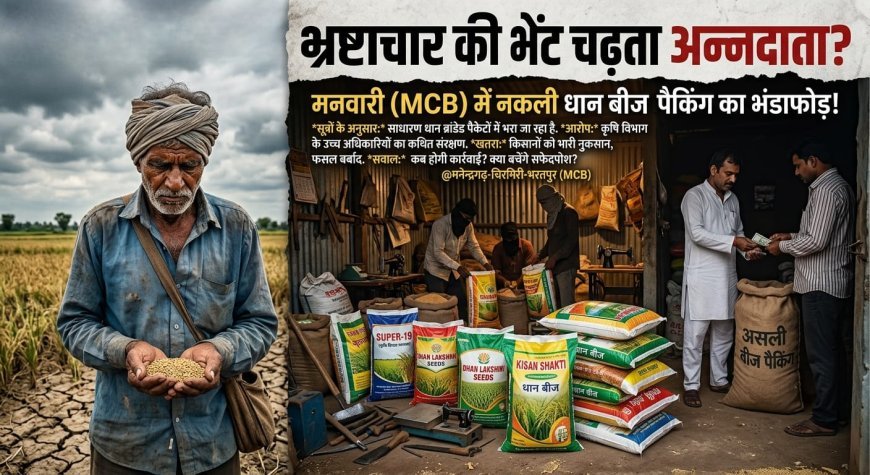 MCB में नकली धान बीज पैकिंग का आरोप, मनवारी में किसानों से जुड़ी गंभीर शिकायतों की जांच की मांग