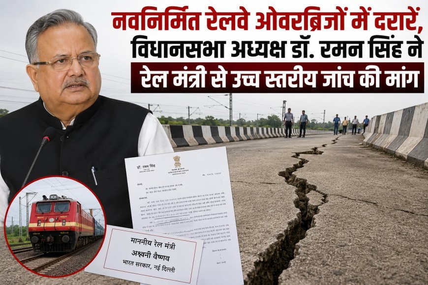 नवनिर्मित रेलवे ओवरब्रिजों में दरारें, विधानसभा अध्यक्ष डॉ. रमन सिंह ने रेल मंत्री से उच्च स्तरीय जांच की मांग