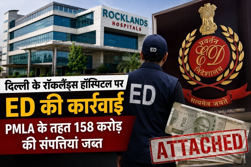 दिल्ली के रॉकलैंड्स हॉस्पिटल पर ED की बड़ी कार्रवाई, PMLA के तहत 158 करोड़ की संपत्तियां कुर्क