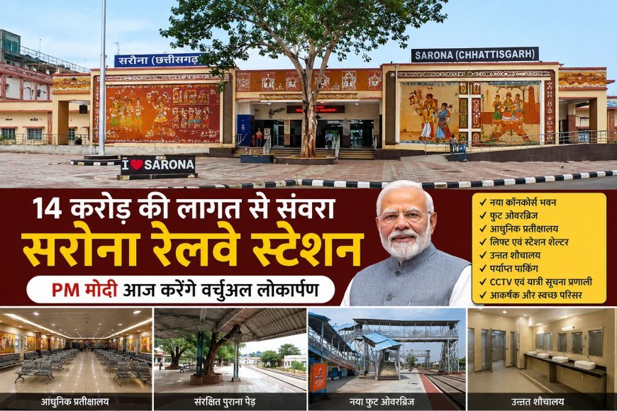 14 करोड़ की लागत से संवरा सरोना रेलवे स्टेशन, प्रधानमंत्री मोदी करेंगे वर्चुअल लोकार्पण