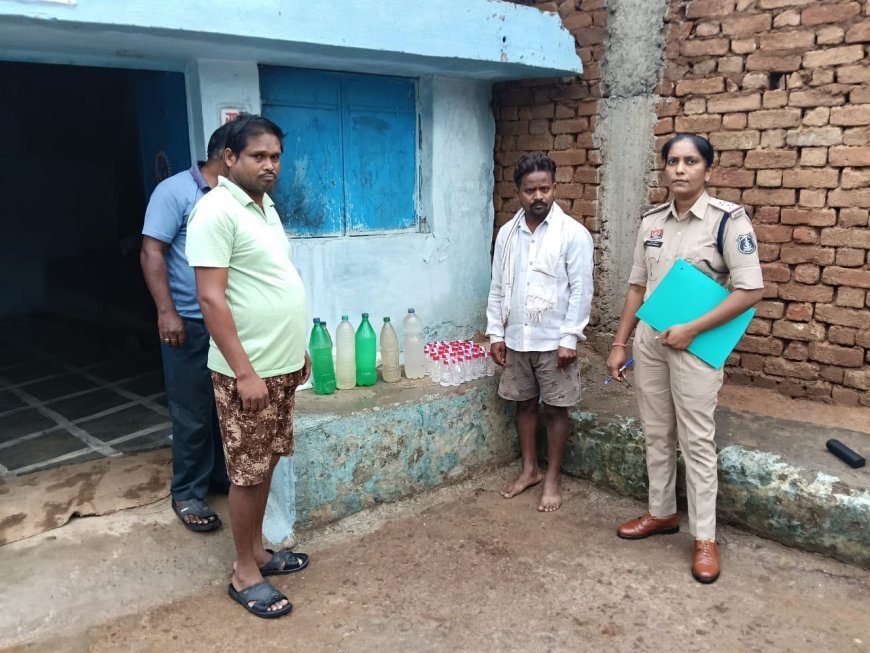 बालोद में अवैध शराब पर पुलिस की बड़ी कार्रवाई, 39 पौवा देशी शराब और 11.50 लीटर महुआ शराब जब्त