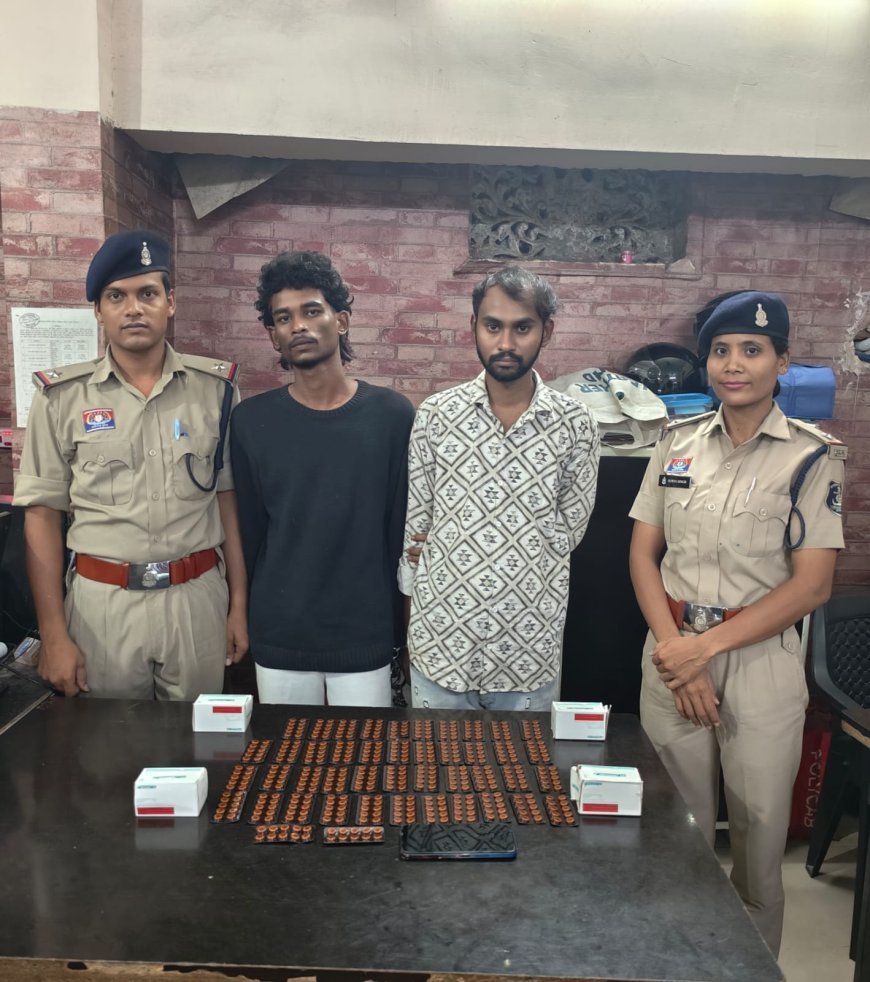 रायपुर में 459 प्रतिबंधित नशीली टेबलेट के साथ दो आरोपी गिरफ्तार, 1.83 लाख रुपये का सामान जब्त