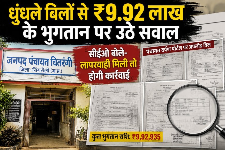 धुंधले बिलों से ₹9.92 लाख के भुगतान पर उठे सवाल, जांच के बाद कार्रवाई की बात