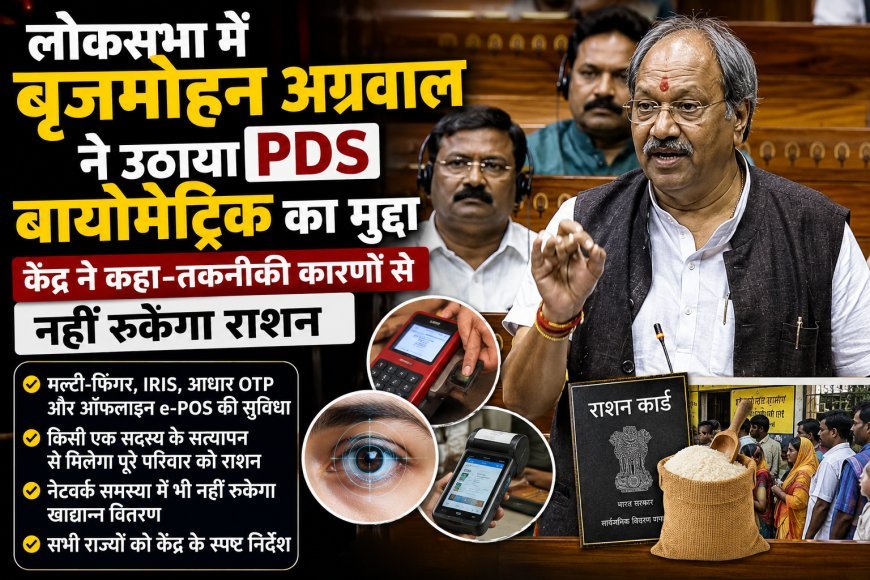 लोकसभा में बृजमोहन अग्रवाल ने उठाया PDS बायोमेट्रिक का मुद्दा, केंद्र ने कहा- तकनीकी कारणों से नहीं रुकेगा राशन
