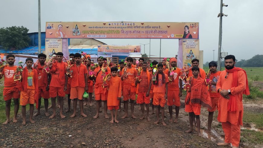 पंडरिया विधायक भावना बोहरा द्वारा अमरकंटक में कबीरधाम जिले के कांवड़ियों हेतु निःशुल्क भोजन और विश्राम की सुविधा, सावन के प्रथम दिन 400 कांवड़ियों का हुआ आगमन