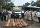 रात्रि गश्त में सागौन चरपट से भरी पिकअप जब्त, दो आरोपी पकड़े गए