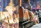 मुंबई के भूलेश्वर में 22 फीट ऊंची गणेश प्रतिमा गिरी, 2 की मौत, 5 घायल