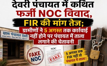 देवरी पंचायत में कथित फर्जी NOC का मामला गरमाया, 5 अगस्त तक FIR नहीं हुई तो पंचायत में ताला लगाने की चेतावनी