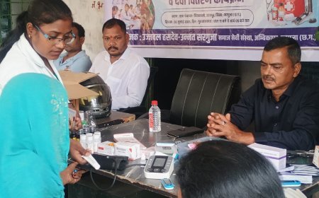 उज्जवल हसदेव-उन्नत सरगुजा संस्था द्वारा सितकालो में निःशुल्क स्वास्थ्य परीक्षण एवं दवा वितरण शिविर आयोजित