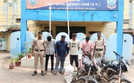 छुईखदान पुलिस ने 119 पौवा अवैध शराब के साथ चार तस्करों को किया गिरफ्तार