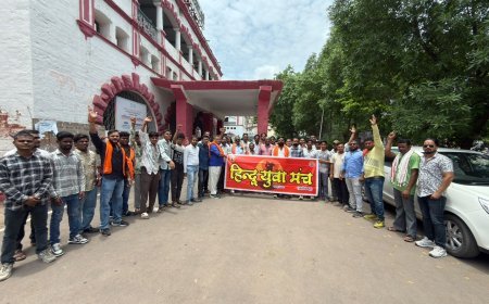 गणेश उत्सव की धार्मिक गरिमा बनाए रखने हिन्दू युवा मंच ने कलेक्टर को सौंपा ज्ञापन