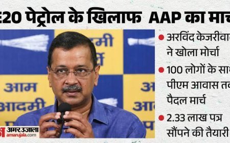 PM आवास कूच के दौरान रोके गए अरविंद केजरीवाल, सड़क पर धरने पर बैठे AAP नेता