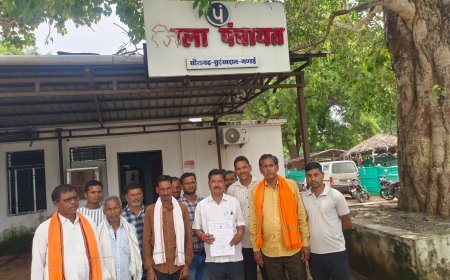 साखा पंचायत सचिव के तबादले का ग्रामीणों ने किया विरोध, जिला पंचायत उपाध्यक्ष को सौंपा ज्ञापन