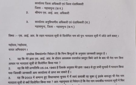 मतदाता सूची से नाम विलोपित होने पर क्रांतिकारी संगठन के अध्यक्ष डॉ. उमेश ने जताई आपत्ति, पुनः नाम जोड़ने की मांग