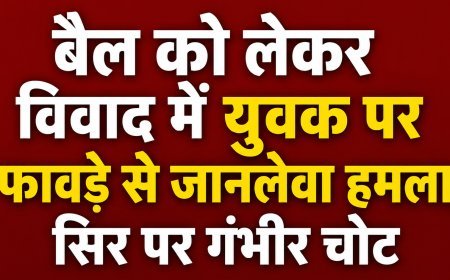 बैल को लेकर विवाद में युवक पर फावड़े से हमला, सिर में गंभीर चोट
