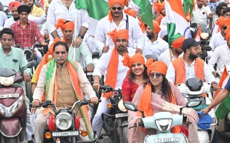 रायपुर पश्चिम में हजारों की तिरंगा यात्रा, भारत माता की आरती से गूंजा राष्ट्रगौरव का संदेश