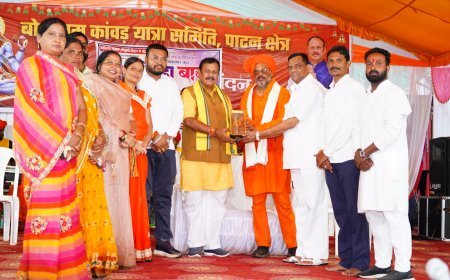 बरसते पानी में भी नहीं रुके शिवभक्तों के कदम, जितेन्द्र वर्मा के नेतृत्व में पाटन से टोलाघाट तक निकली भव्य कांवर यात्रा