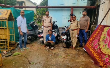 चोरी की 6 मोटरसाइकिल के साथ शातिर वाहन चोर गोलू देवार गिरफ्तार