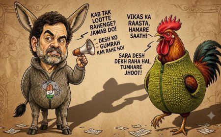 सोशल मीडिया पर कांग्रेस-भाजपा के बीच मुर्गा और गधा वाला कार्टून वार, एक-दूसरे पर जमकर साधा निशाना