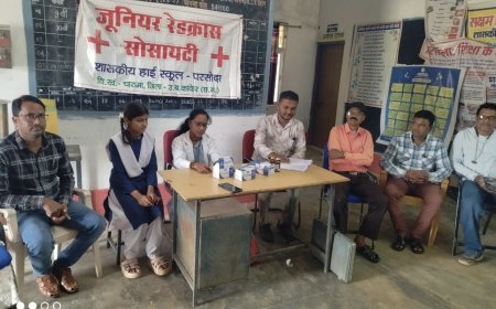 परसोदा स्कूल में रेडक्रॉस के तत्वावधान में नेत्र एवं स्वास्थ्य परीक्षण शिविर, 65 विद्यार्थियों की हुई जांच