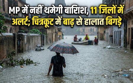 MP में नहीं थमेगी बारिश, 11 जिलों में अलर्ट; चित्रकूट में बाढ़ से हालात बिगड़े