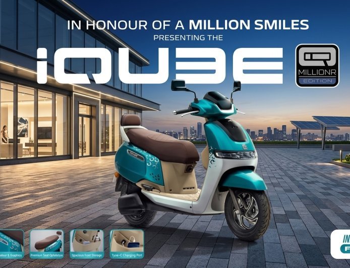 145 KM रेंज और प्रीमियम लुक के साथ लॉन्च हुआ TVS iQube MillionR Special Edition, जानें खास फीचर्स