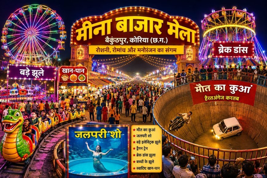 बैकुंठपुर का मीना बाजार बना लोगों की पहली पसंद, रोमांच और मनोरंजन का अनोखा संगम