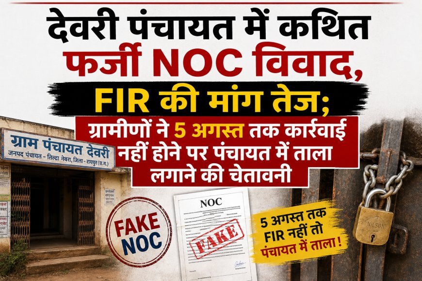 देवरी पंचायत में कथित फर्जी NOC का मामला गरमाया, 5 अगस्त तक FIR नहीं हुई तो पंचायत में ताला लगाने की चेतावनी