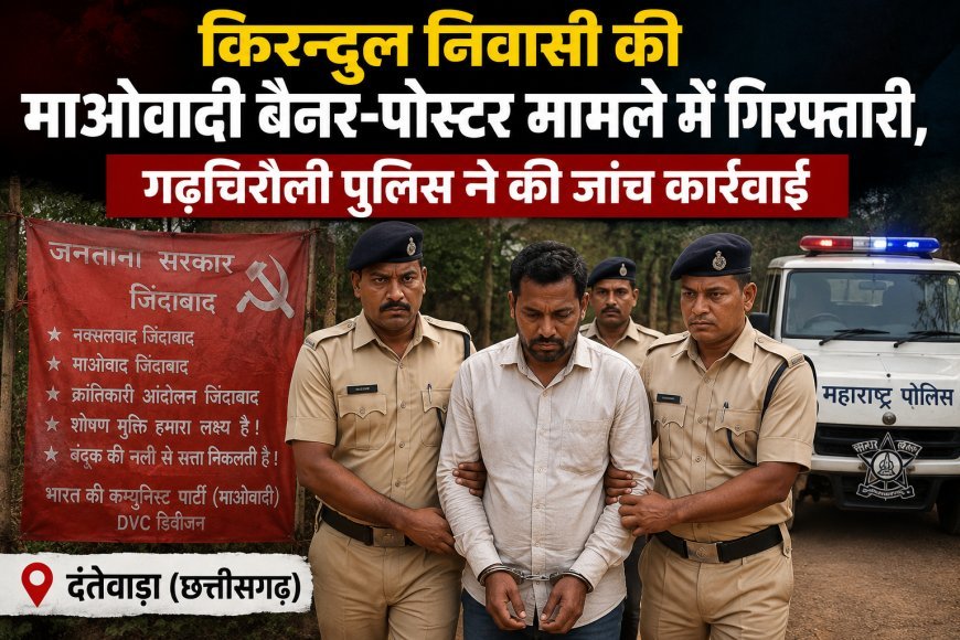 माओवादी बैनर-पोस्टर मामले में किरंदुल निवासी गिरफ्तार, गढ़चिरौली पुलिस की जांच तेज