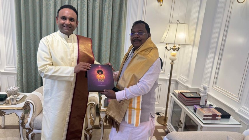 छत्तीसगढ़ के कृषि मंत्री रामविचार नेताम ने किया श्री सत्य साई ग्राम का दौरा, बच्चों के पोषण पर हुई अहम चर्चा