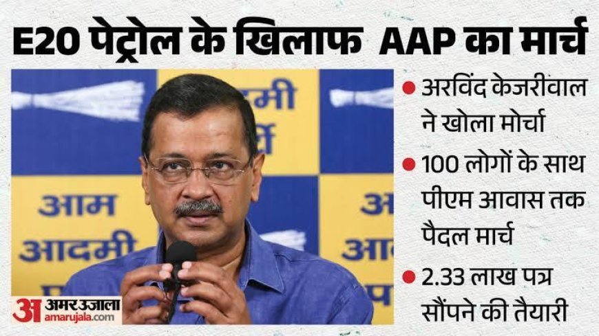 PM आवास कूच के दौरान रोके गए अरविंद केजरीवाल, सड़क पर धरने पर बैठे AAP नेता