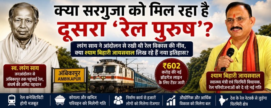 सरगुजा में नई रेल क्रांति: 602 करोड़ की परियोजना से एमसीबी को मिलेगी आधुनिक रेल कनेक्टिविटी
