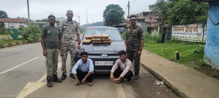 गुप्त चेंबर में छिपाकर गांजा तस्करी का प्रयास विफल, चिल्फी पुलिस ने 12.630 किलो गांजा समेत तीन को पकड़ा