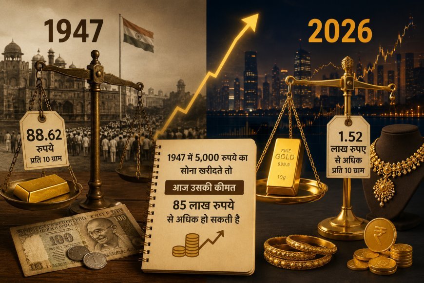 Gold Price 1947 vs 2026: 88 रुपये से 1.52 लाख पहुंचा 10 ग्राम सोना, जानिए 5,000 रुपये का निवेश आज कितना होता