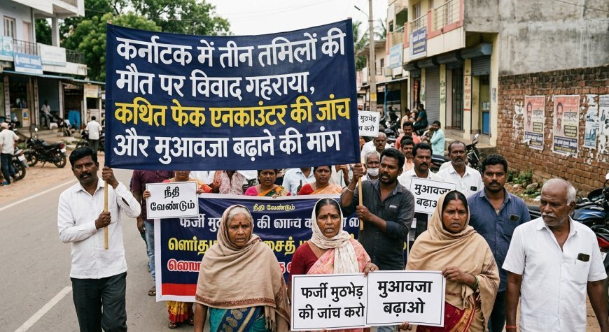 कर्नाटक में तीन तमिलों की मौत पर विवाद गहराया, कथित फेक एनकाउंटर की जांच और मुआवजा बढ़ाने की मांग