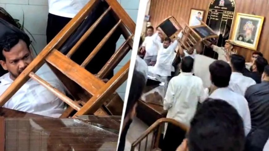 दिल्ली में कांग्रेस पार्षद हाजी जरीफ से मारपीट, वकीलों ने कुर्सियां फेंकीं; वीडियो वायरल