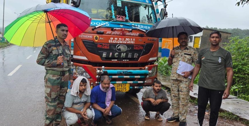 चिल्फी पुलिस की बड़ी कार्रवाई, अवैध परिवहन करते 18 मवेशियों के साथ आईसर वाहन जब्त