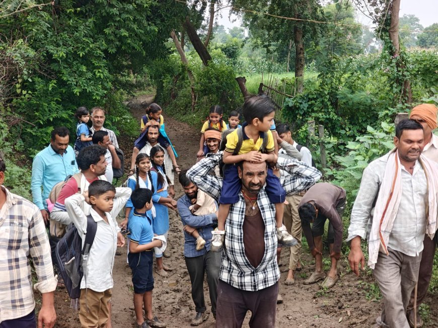 सड़क मार्ग की कमी से अमोदा, पिपरिया और मढ़ी जमुनिया में पढ़ाई सहित आम जनजीवन बदहाल