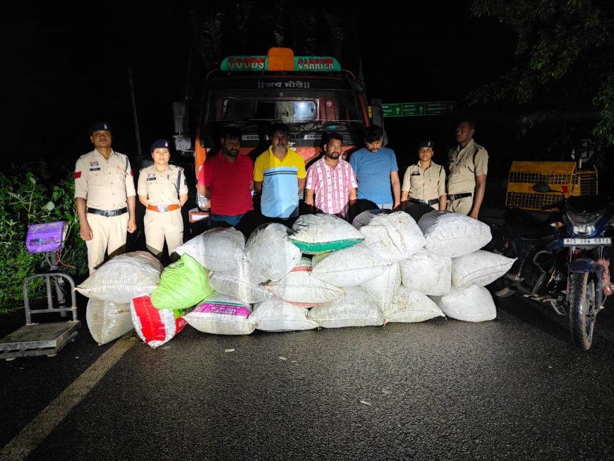 गरियाबंद में 4 करोड़ का गांजा जब्त, 5 तस्कर गिरफ्तार; मेटाडोर से 4 क्विंटल गांजा बरामद