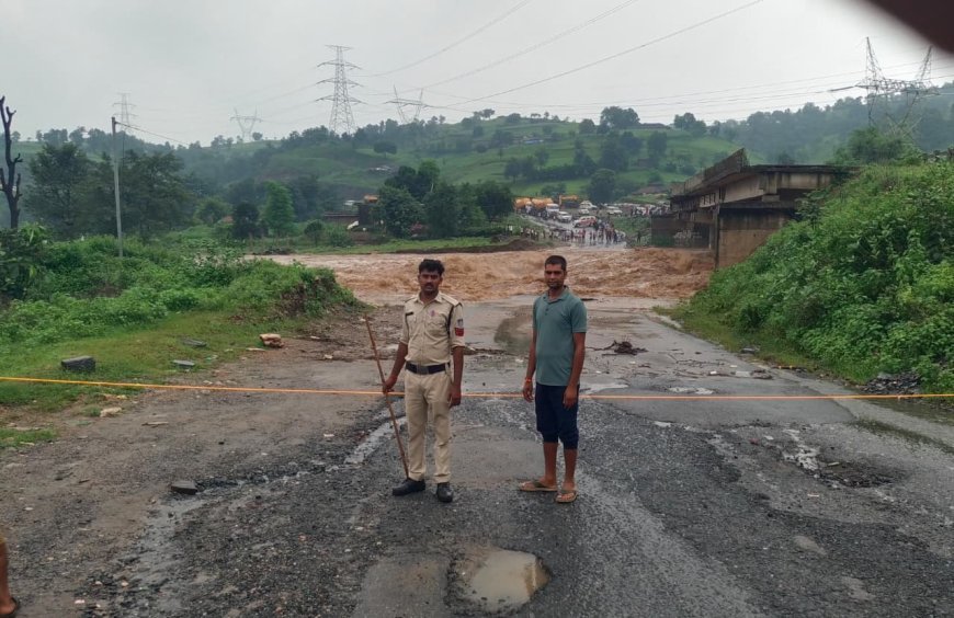 सजहर-खाखन नदी उफान पर, NH-39 पर यातायात प्रभावित, प्रशासन ने जारी की एडवाइजरी