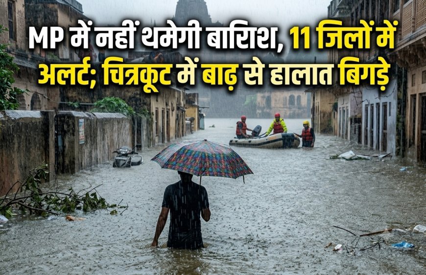 MP में नहीं थमेगी बारिश, 11 जिलों में अलर्ट; चित्रकूट में बाढ़ से हालात बिगड़े