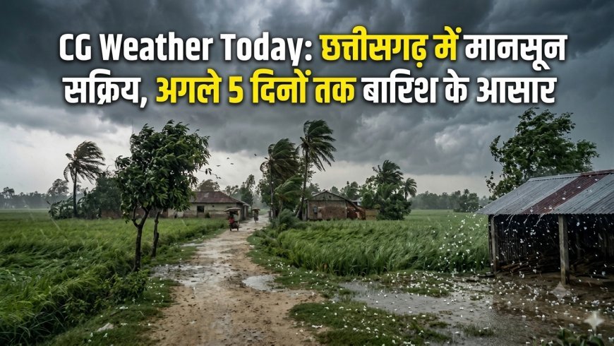 CG Weather Today: छत्तीसगढ़ में मानसून सक्रिय, अगले 5 दिनों तक बारिश के आसार