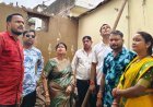 लगातार बारिश से कैलाश नगर में छानी वाले मकान की छत गिरी, महापौर अलका बाघमार ने मौके पर पहुंचकर लिया जायजा