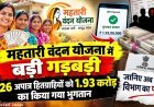 महतारी वंदन योजना में बड़ी गड़बड़ी, 1726 अपात्र हितग्राहियों को 1.93 करोड़ रुपये भुगतान का मामला