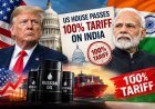 भारत पर 100% टैरिफ का रास्ता खुला? अमेरिकी हाउस से रूस प्रतिबंध बिल पास, अब ट्रंप के हस्ताक्षर का इंतजार